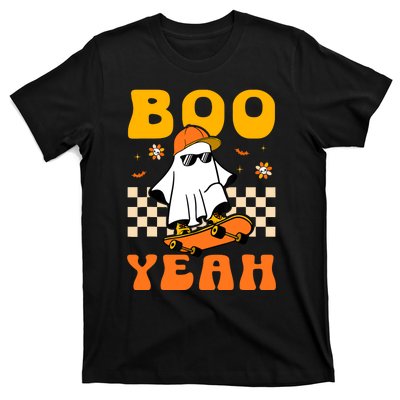 Ghost Skateboard Boo Yeah Groovy Halloween Costumes Boy T-Shirt