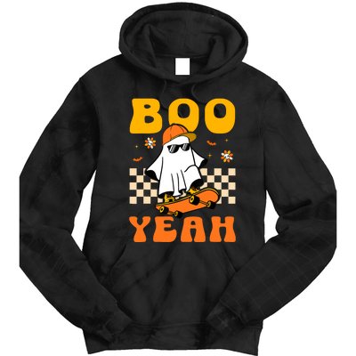 Ghost Skateboard Boo Yeah Groovy Halloween Costumes Boy Tie Dye Hoodie