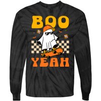 Ghost Skateboard Boo Yeah Groovy Halloween Costumes Boy Tie-Dye Long Sleeve Shirt