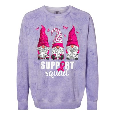 Gnome Squad Breast Cancer Awareness Support Colorblast Crewneck Sweatshirt