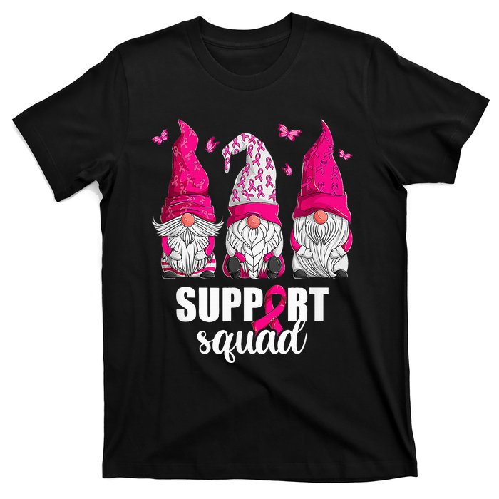 Gnome Squad Breast Cancer Awareness Support T-Shirt