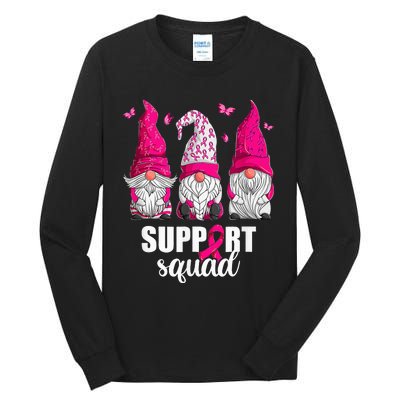 Gnome Squad Breast Cancer Awareness Support Tall Long Sleeve T-Shirt