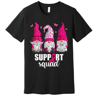 Gnome Squad Breast Cancer Awareness Support Premium T-Shirt