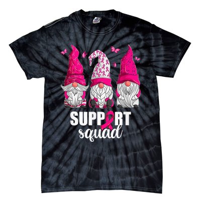 Gnome Squad Breast Cancer Awareness Support Tie-Dye T-Shirt