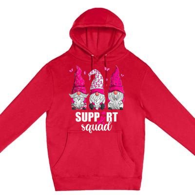 Gnome Squad Breast Cancer Awareness Support Premium Pullover Hoodie