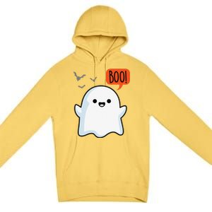 Ghost Saying Boo Spooky Bat Halloween Costume School Teacher Premium Pullover Hoodie