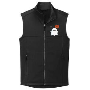 Ghost Saying Boo Spooky Bat Halloween Costume School Teacher Collective Smooth Fleece Vest