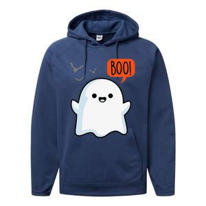 Ghost Saying Boo Spooky Bat Halloween Costume School Teacher Performance Fleece Hoodie