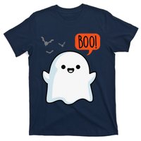 Ghost Saying Boo Spooky Bat Halloween Costume School Teacher T-Shirt