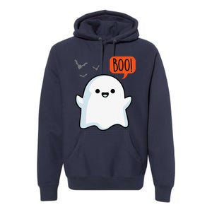 Ghost Saying Boo Spooky Bat Halloween Costume School Teacher Premium Hoodie