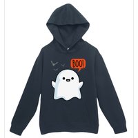 Ghost Saying Boo Spooky Bat Halloween Costume School Teacher Urban Pullover Hoodie