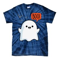 Ghost Saying Boo Spooky Bat Halloween Costume School Teacher Tie-Dye T-Shirt