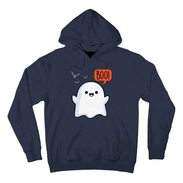 Ghost Saying Boo Spooky Bat Halloween Costume School Teacher Tall Hoodie