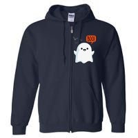 Ghost Saying Boo Spooky Bat Halloween Costume School Teacher Full Zip Hoodie