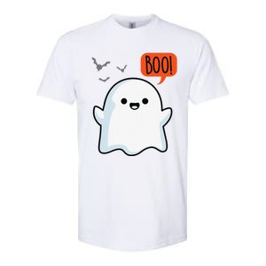 Ghost Saying Boo Spooky Bat Halloween Costume School Teacher Softstyle CVC T-Shirt