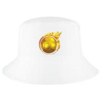 Gold Soccer Ball Flames Flaming Flying Soccer Ball On Fire Cool Comfort Performance Bucket Hat