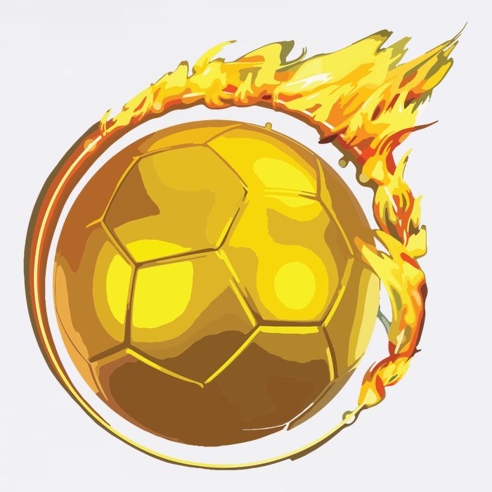 Gold Soccer Ball Flames Flaming Flying Soccer Ball On Fire Cooling Performance Crew T-Shirt