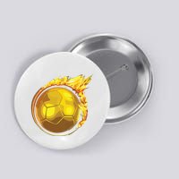 Gold Soccer Ball Flames Flaming Flying Soccer Ball On Fire Button