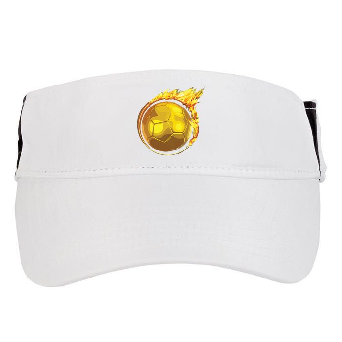 Gold Soccer Ball Flames Flaming Flying Soccer Ball On Fire Adult Drive Performance Visor