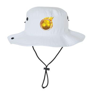 Gold Soccer Ball Flames Flaming Flying Soccer Ball On Fire Bucket Hat