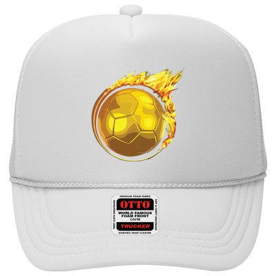Gold Soccer Ball Flames Flaming Flying Soccer Ball On Fire Trucker Hat