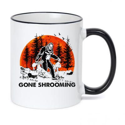 Gone Shrooming Bigfoot Mushroom Halloween 11oz Black Color Changing Mug