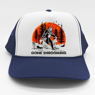 Gone Shrooming Bigfoot Mushroom Halloween Trucker Hat