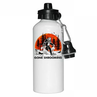 Gone Shrooming Bigfoot Mushroom Halloween Aluminum Water Bottle 