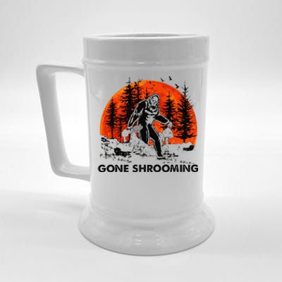 Gone Shrooming Bigfoot Mushroom Halloween Beer Stein