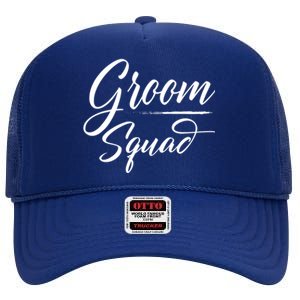 Groom Squad Bachelor Party Groom Wedding Gift High Crown Mesh Back Trucker Hat