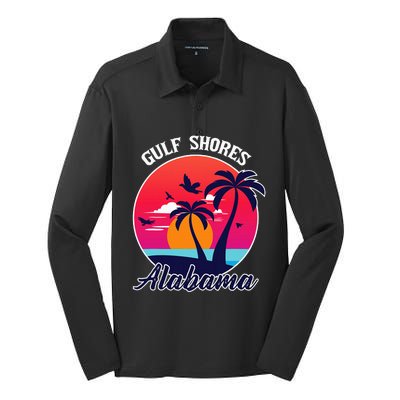 Gulf Shores Beach Alabama Family Vacation Souvenir Gift Silk Touch Performance Long Sleeve Polo