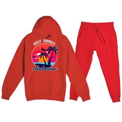 Gulf Shores Beach Alabama Family Vacation Souvenir Gift Premium Hooded Sweatsuit Set