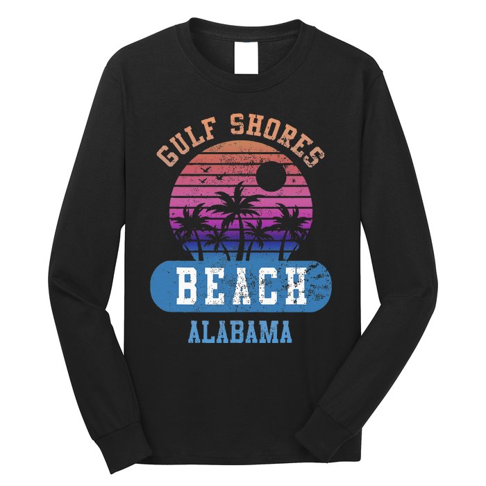 Gulf Shores Beach Alabama Retro Sunset Summer Aesthetic Long Sleeve Shirt