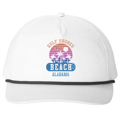 Gulf Shores Beach Alabama Retro Sunset Summer Aesthetic Snapback Five-Panel Rope Hat