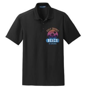 Gulf Shores Beach Alabama Retro Sunset Summer Aesthetic Dry Zone Grid Polo