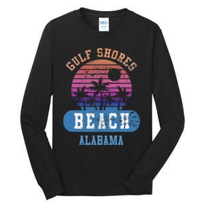 Gulf Shores Beach Alabama Retro Sunset Summer Aesthetic Tall Long Sleeve T-Shirt