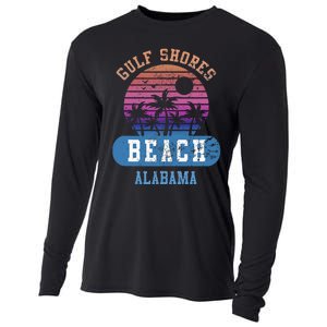 Gulf Shores Beach Alabama Retro Sunset Summer Aesthetic Cooling Performance Long Sleeve Crew