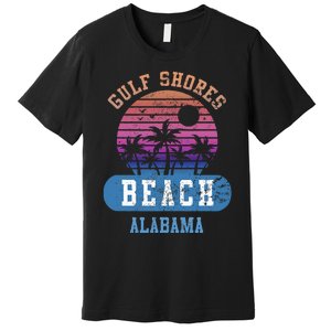 Gulf Shores Beach Alabama Retro Sunset Summer Aesthetic Premium T-Shirt