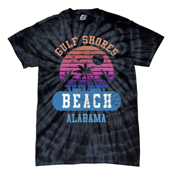 Gulf Shores Beach Alabama Retro Sunset Summer Aesthetic Tie-Dye T-Shirt