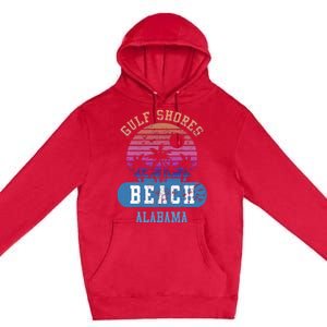 Gulf Shores Beach Alabama Retro Sunset Summer Aesthetic Premium Pullover Hoodie