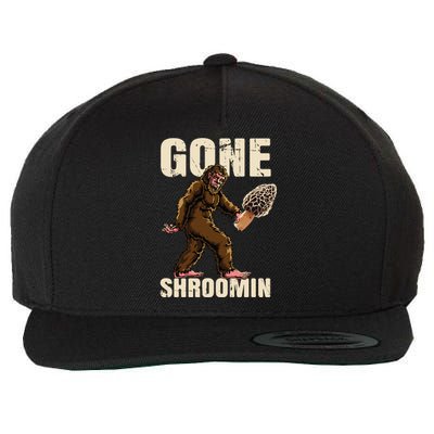 Gone Shrooming Bigfoot Morel Mushroom Hunter Sasquatch Yeti Gift Wool Snapback Cap