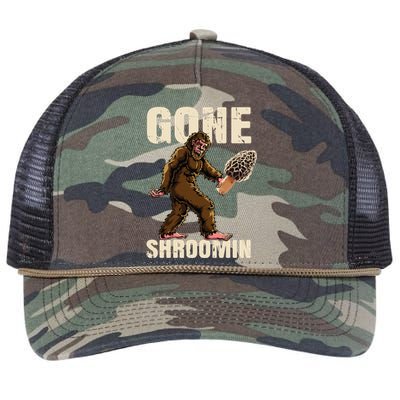 Gone Shrooming Bigfoot Morel Mushroom Hunter Sasquatch Yeti Gift Retro Rope Trucker Hat Cap