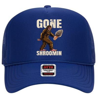 Gone Shrooming Bigfoot Morel Mushroom Hunter Sasquatch Yeti Gift High Crown Mesh Back Trucker Hat