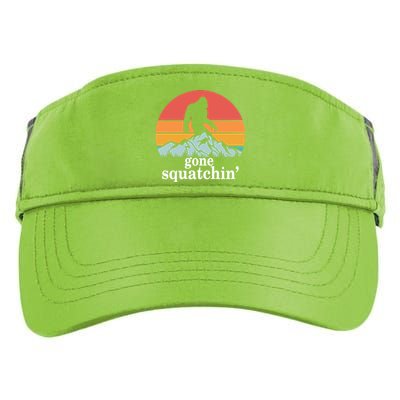 Gone Squatchin Bigfoot Mountain Retro Style Gift Adult Drive Performance Visor