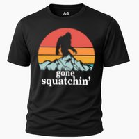 Gone Squatchin Bigfoot Mountain Retro Style Gift Cooling Performance Crew T-Shirt