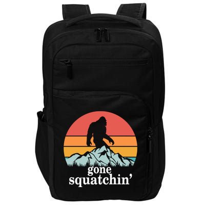 Gone Squatchin Bigfoot Mountain Retro Style Gift Impact Tech Backpack