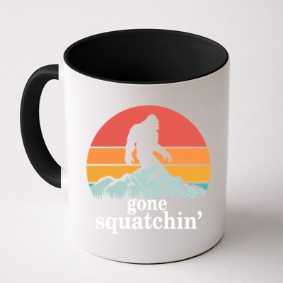 Gone Squatchin Bigfoot Mountain Retro Style Gift Mug