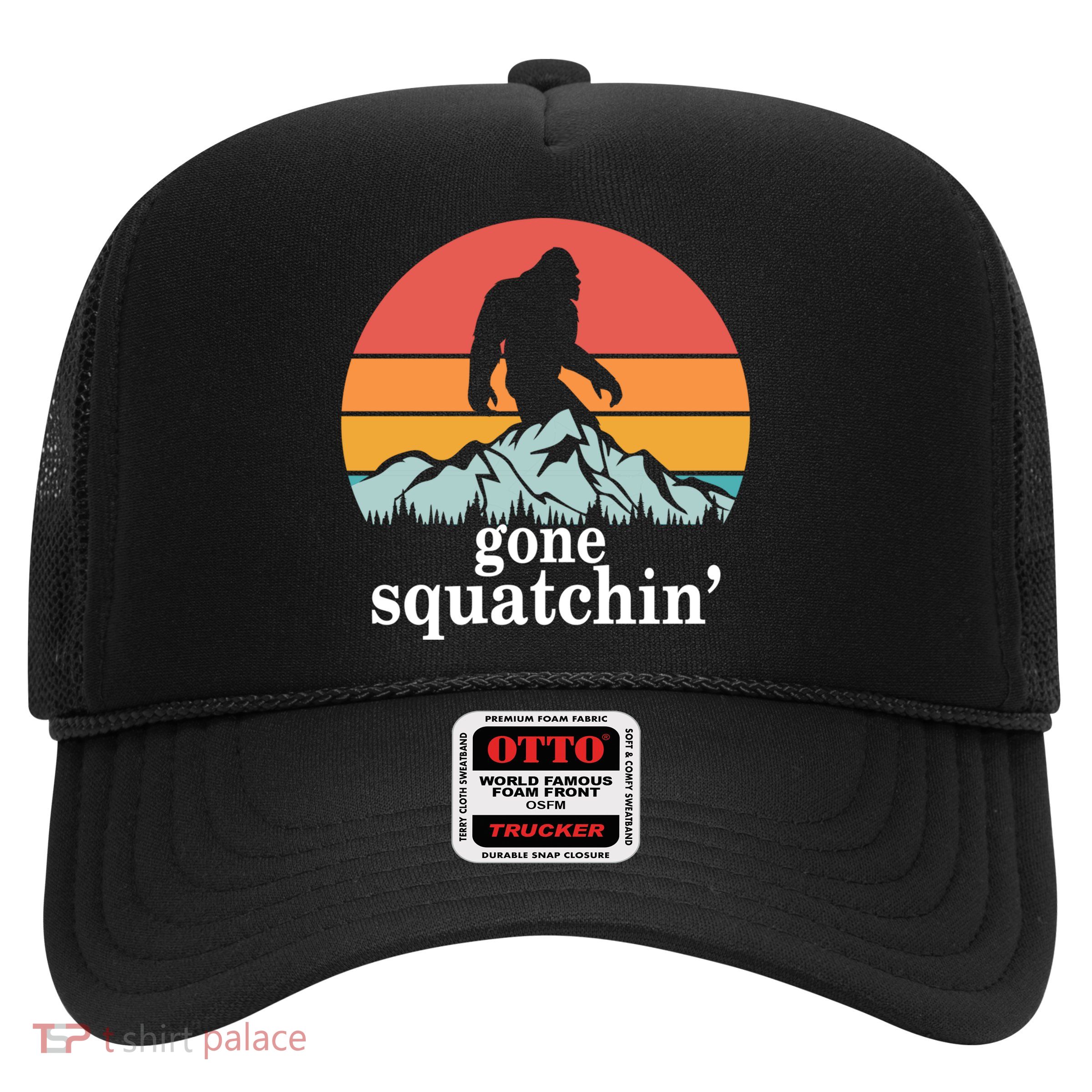 Gone Squatchin Bigfoot Mountain Retro Style Gift Trucker Hat
