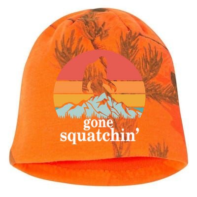 Gone Squatchin Bigfoot Mountain Retro Style Gift Kati - Camo Knit Beanie