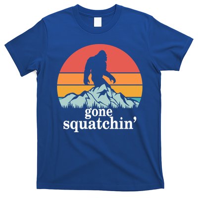 Gone Squatchin Bigfoot Mountain Retro Style Gift T-Shirt